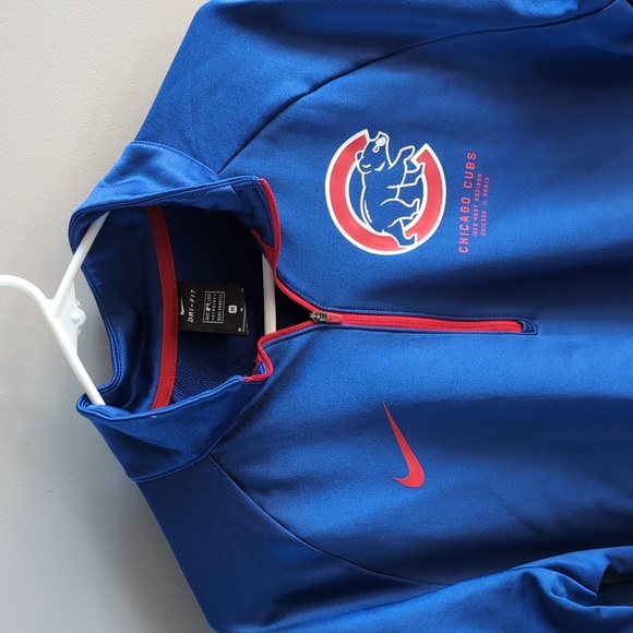 Nike Dri Fit Chicago Cubs Blue Baseball Quarter Zip Pullover Sweatshirt Mens M - Picture 10 of 10